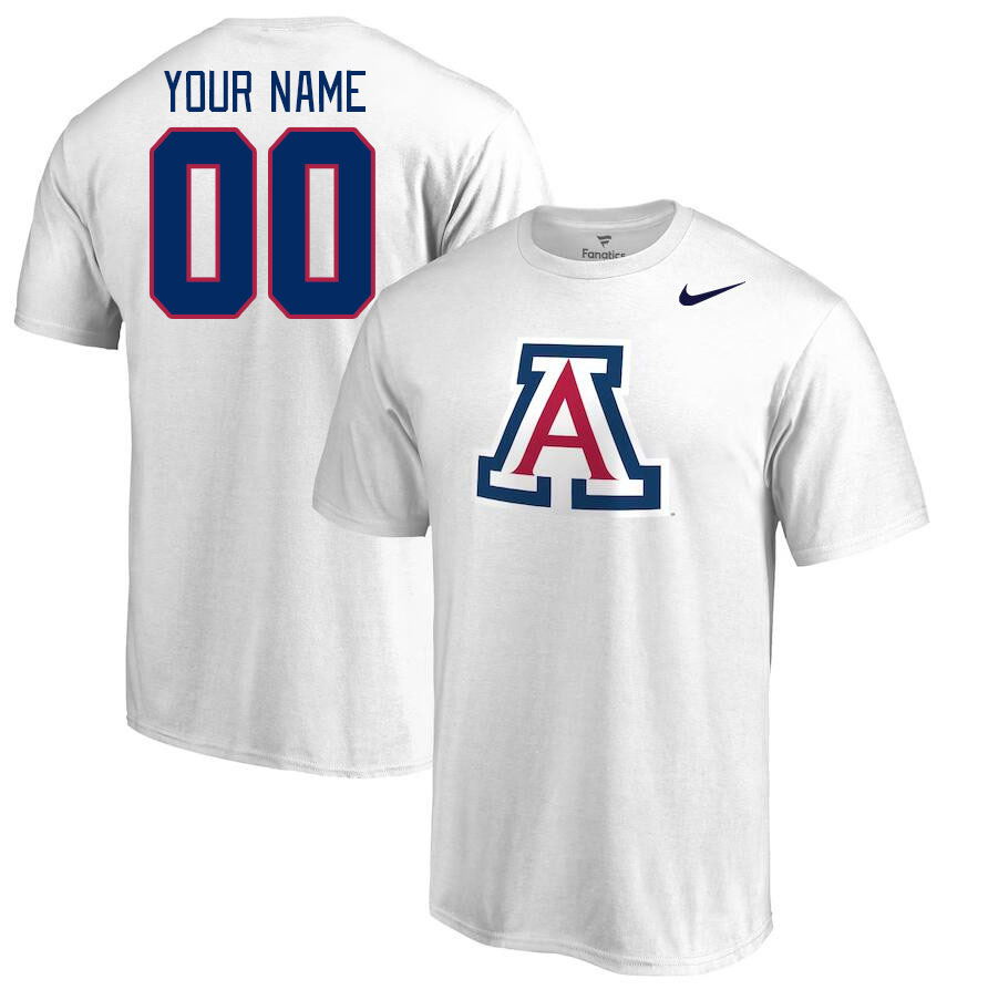 Custom Arizona Wildcats Name And Number College Tshirt-White